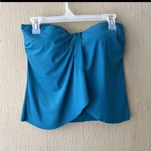 VINCE CAMUTO SWIM Women's Teal Draped Ruffled Bandeau Tankini Swimsuit Top M